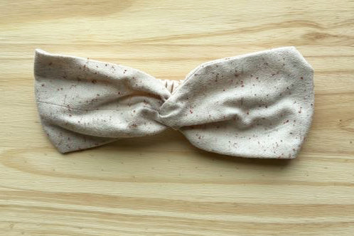 Cream with Red Speckle Flannel Headband