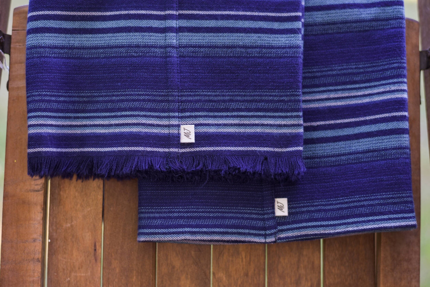 Navy Blue Stripe Infinity Scarf