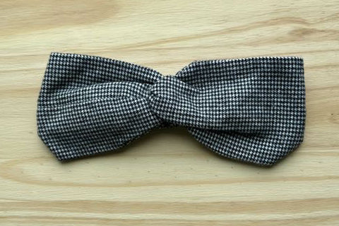 Black and White Houndstooth Flannel Headband