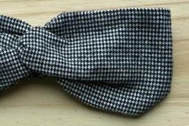 Black and White Houndstooth Flannel Headband