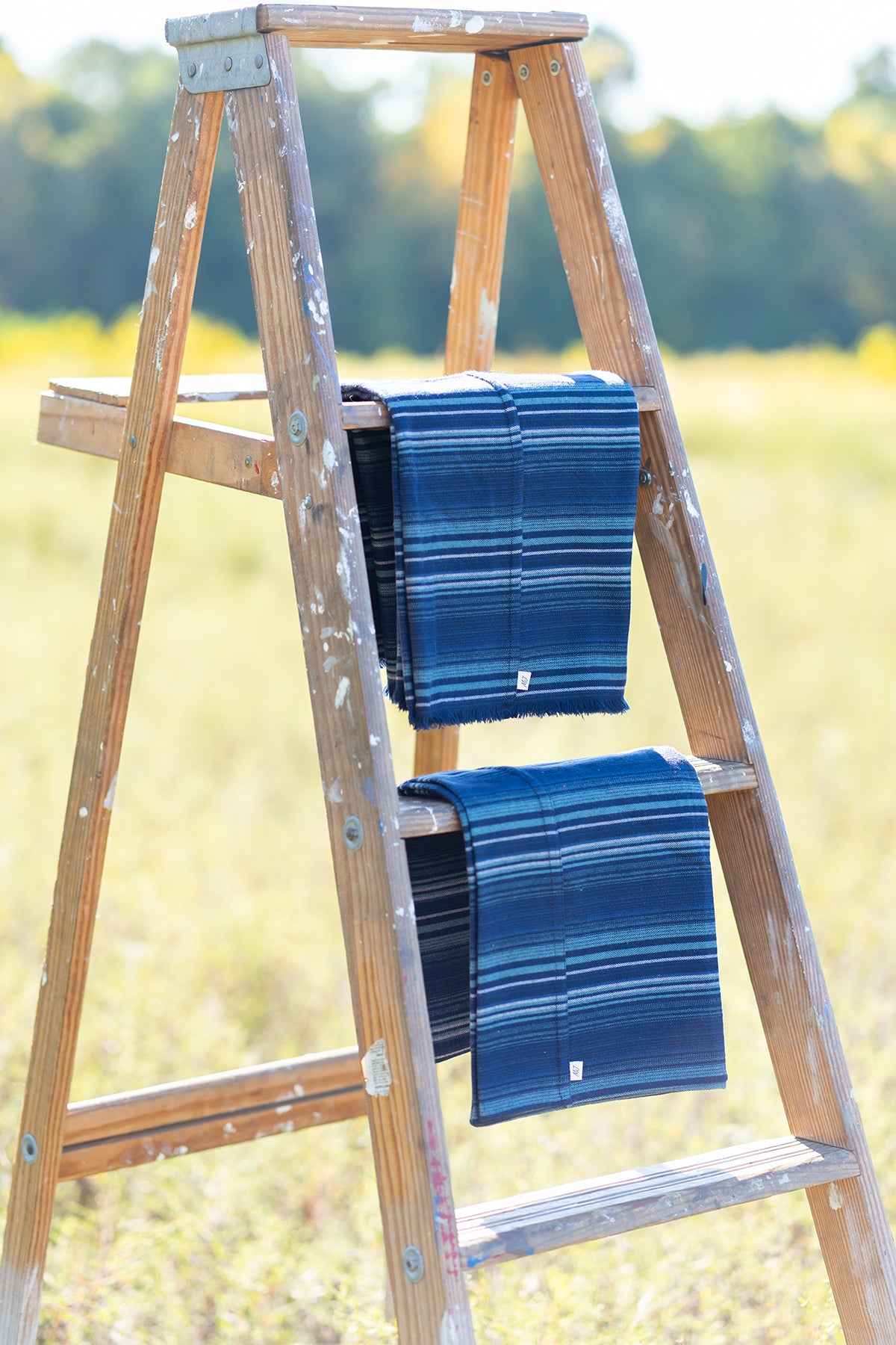 Navy Blue Stripe Infinity Scarf