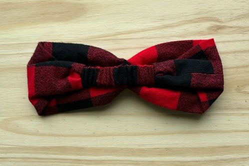 Red and Black Buffalo Plaid Headband