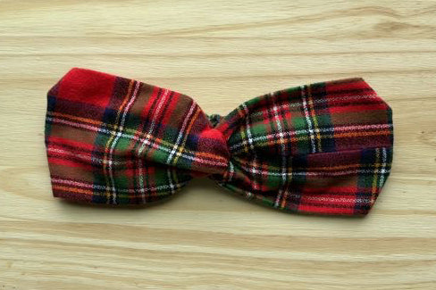 Red Tartan Plaid Flannel Headband