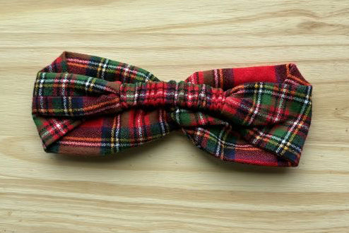 Red Tartan Plaid Flannel Headband