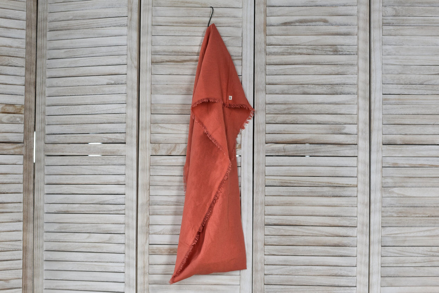 Coral Pink Linen Infinity Scarf