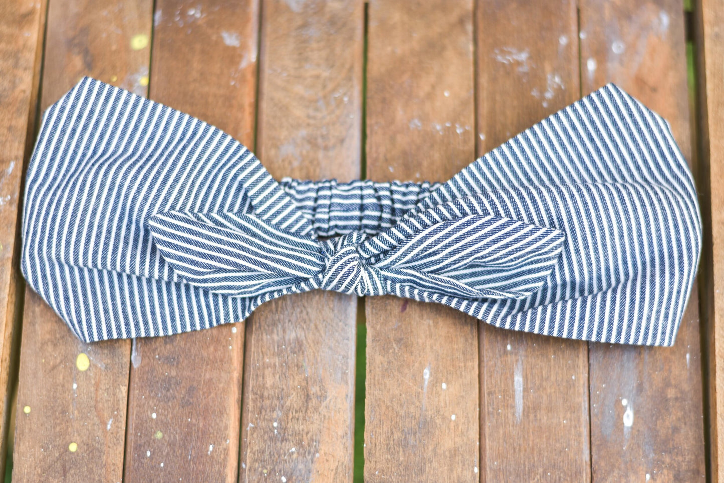 Navy Railroad Stripe Headband