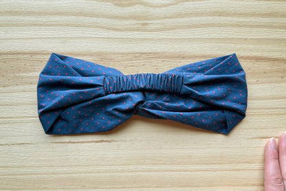 Navy with Red Dot Headband