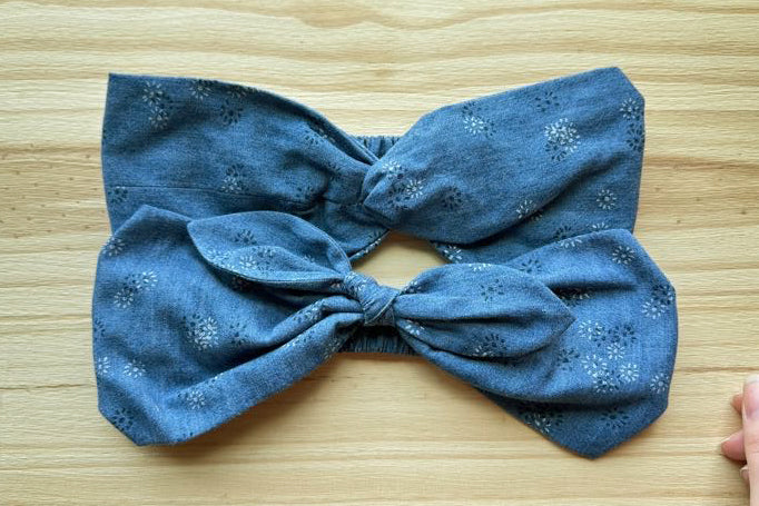 Blue Chambray Floral Headband