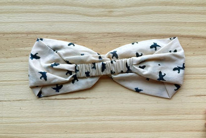Cream with Blue Bird Headband
