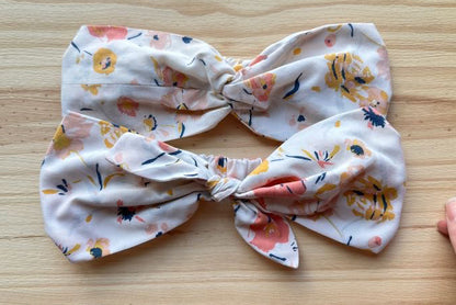 White and Pink Floral Headband