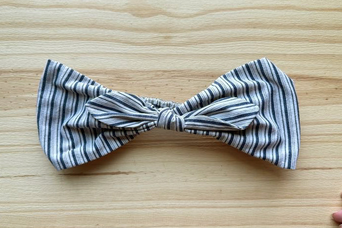 White & Blue Stripe Headband