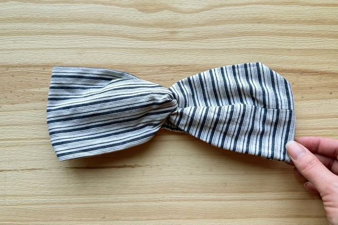 White & Blue Stripe Headband