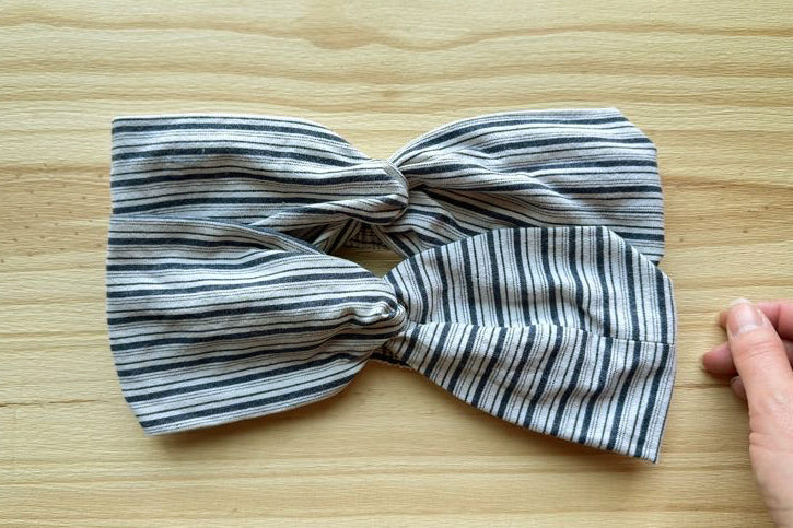 White & Blue Stripe Headband