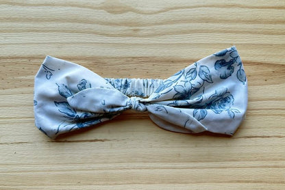 White with Blue Floral Headband
