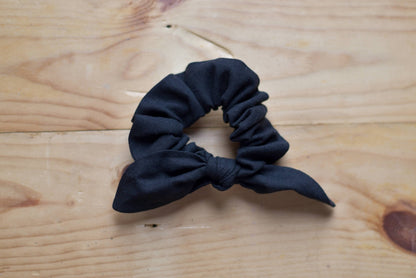 Black Linen Scrunchie