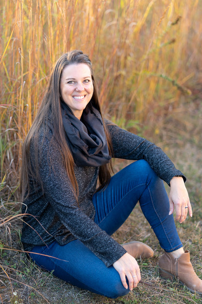 Black Flannel Infinity Scarf