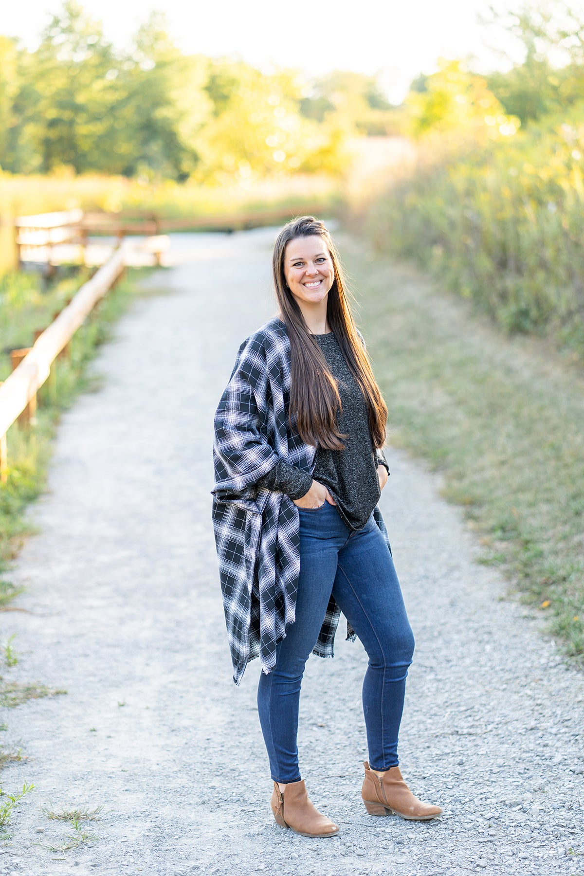 Black Plaid Poncho