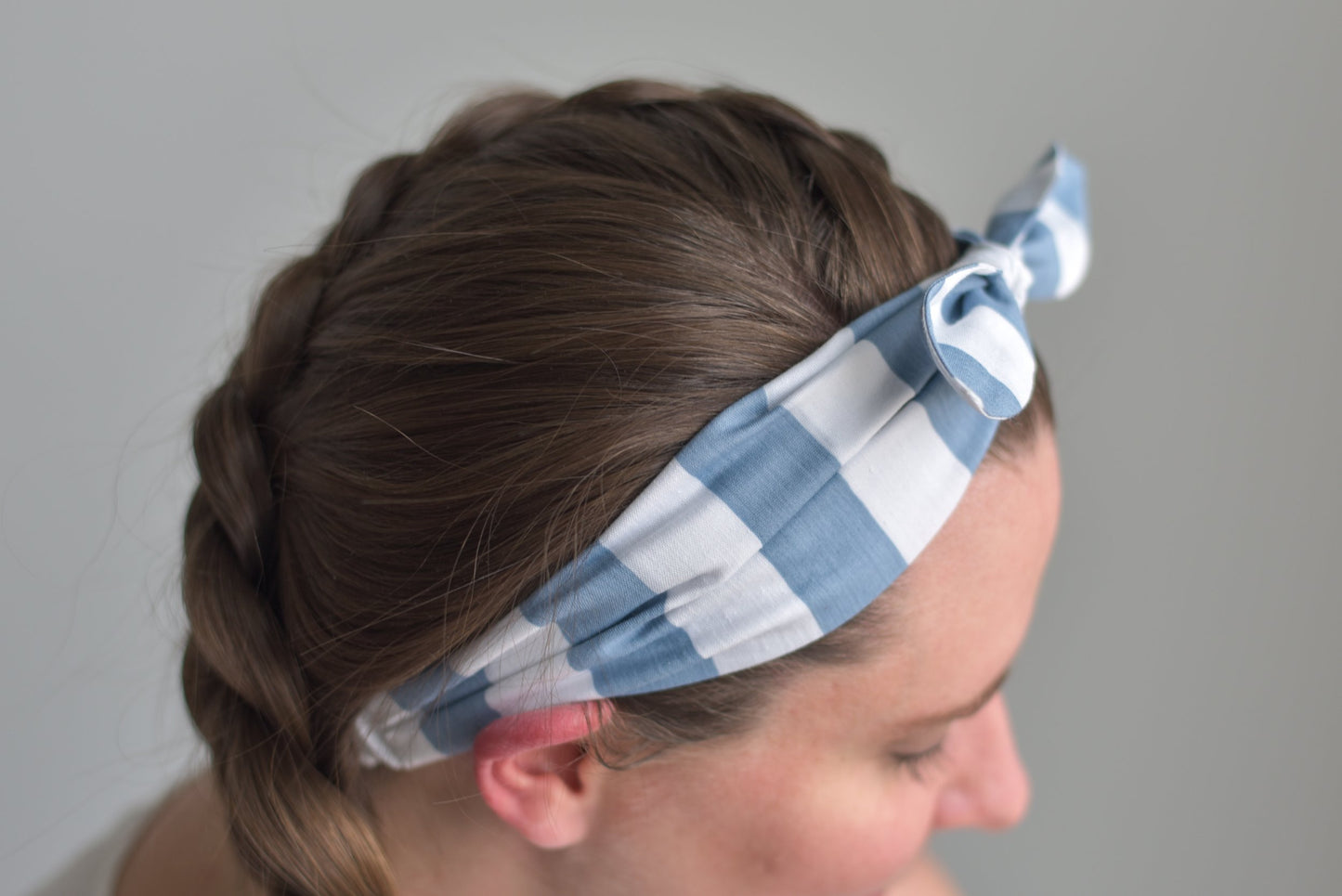 Blue & White Stripe Headband