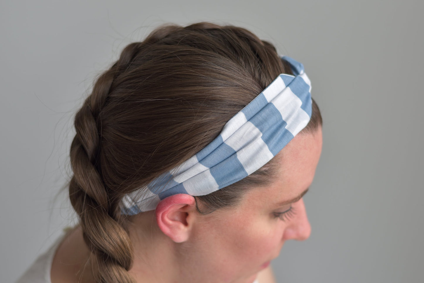 Blue & White Stripe Headband