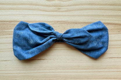 Blue Chambray Floral Headband