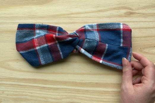 Red and Blue Plaid Flannel Headband