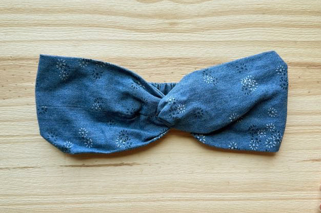 Blue Chambray Floral Headband