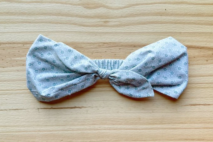 White and Blue Floral Headband