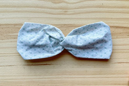 White and Blue Floral Headband