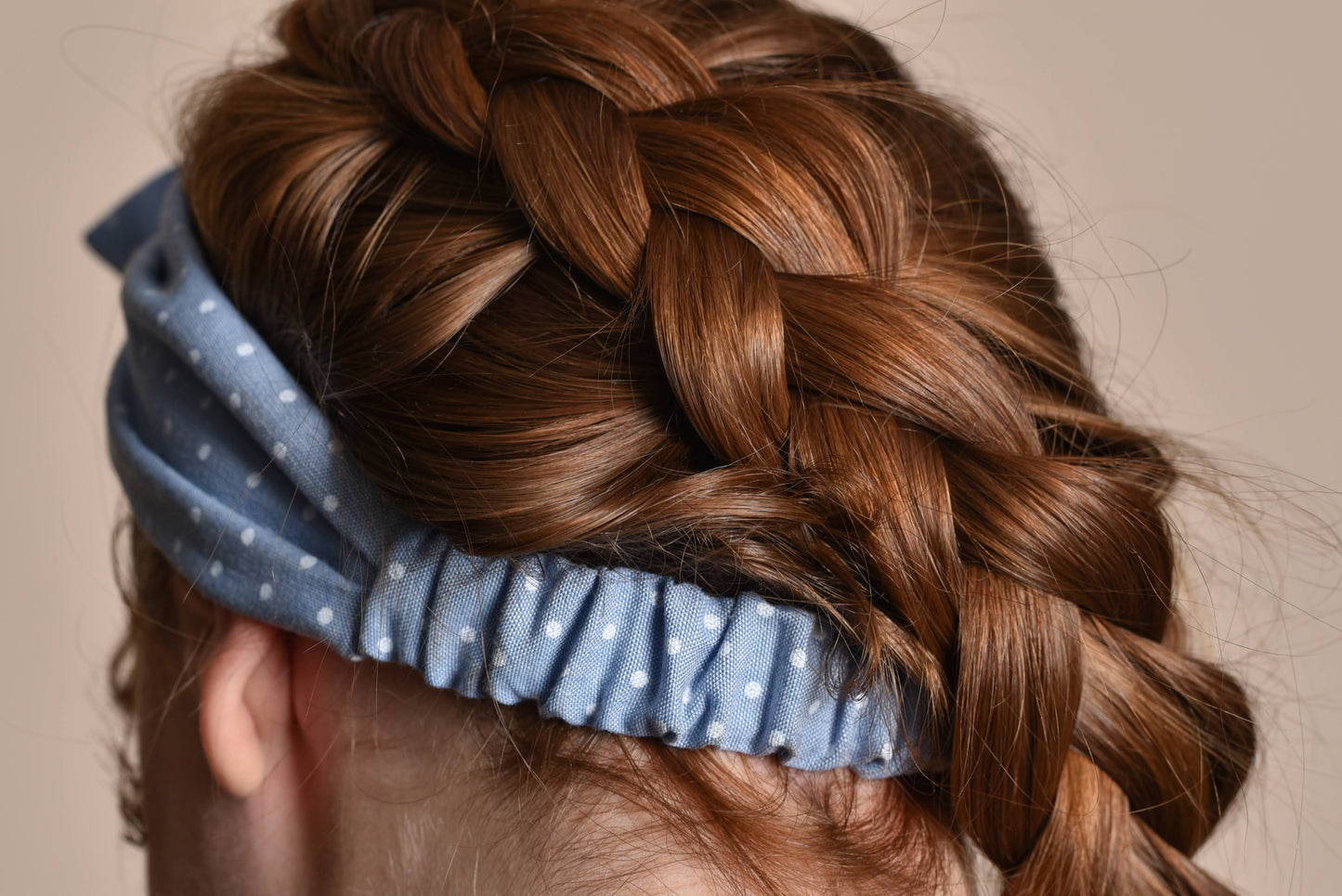 Blue Chambray Dot Headband