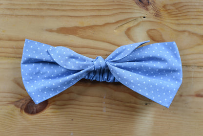Blue Chambray Dot Headband