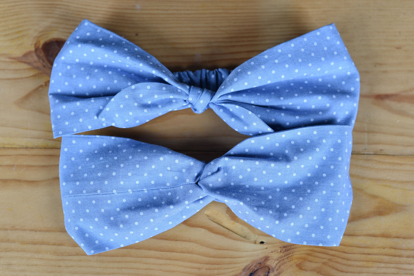 Blue Chambray Dot Headband