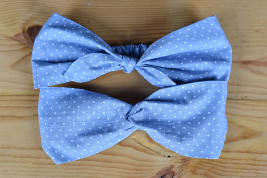 Blue Chambray Dot Headband