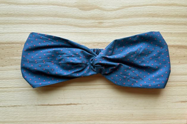 Navy with Red Dot Headband