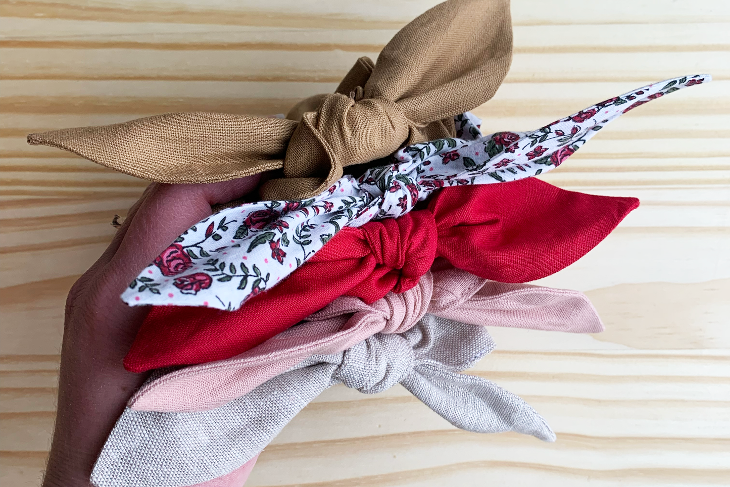 Red Linen Scrunchie