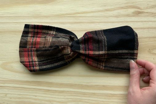 Brown Plaid Flannel Headband