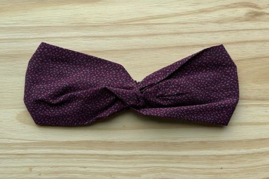 Burgundy Leaf Print Headband