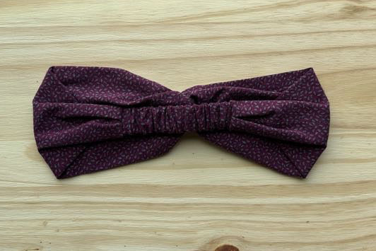 Burgundy Leaf Print Headband
