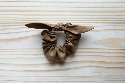 Camel Linen Scrunchie