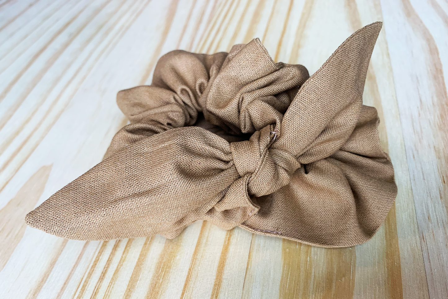 Camel Linen Scrunchie