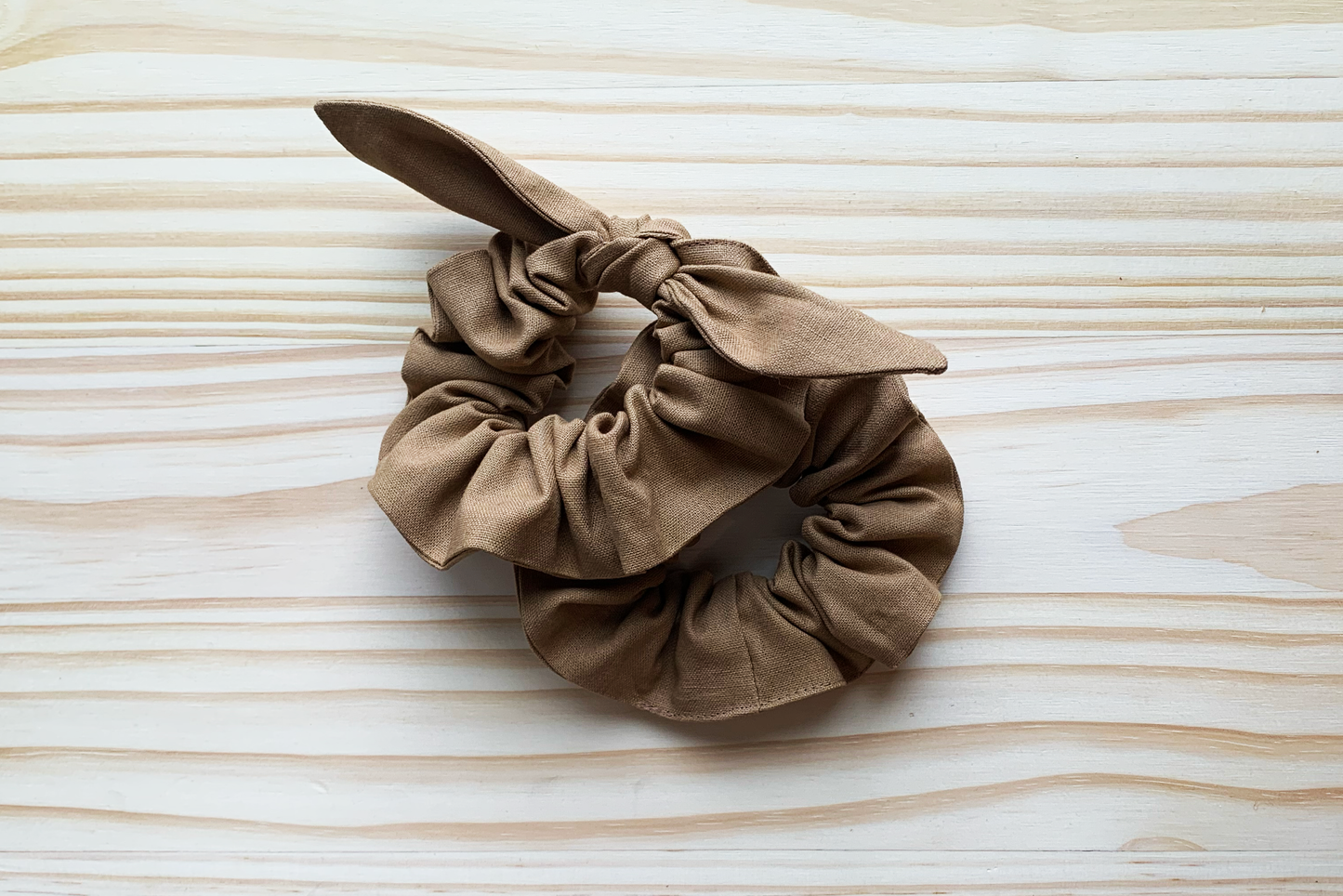 Camel Linen Scrunchie