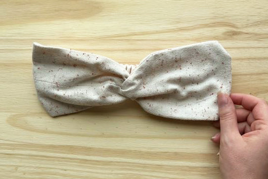 Cream with Red Speckle Flannel Headband