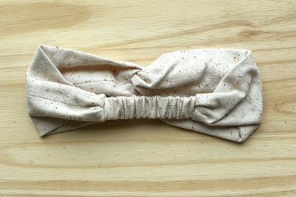 Cream with Red Speckle Flannel Headband