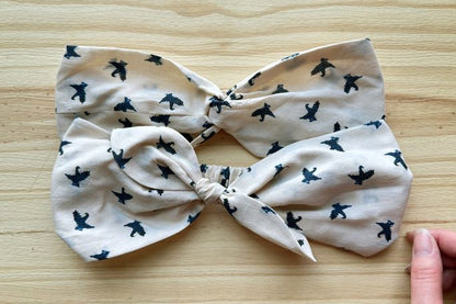Cream with Blue Bird Headband