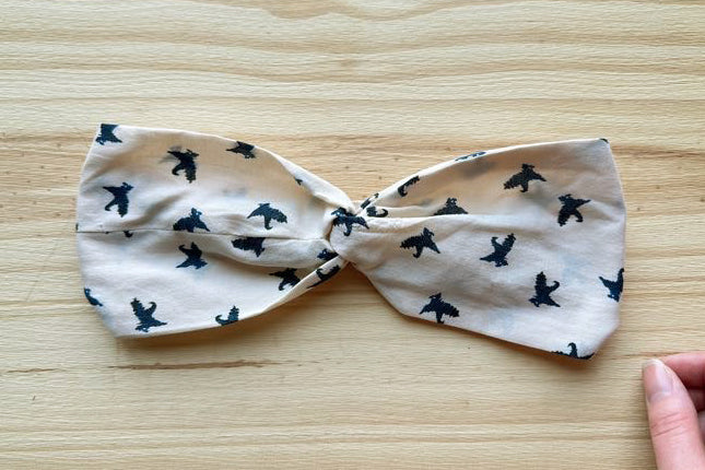 Cream with Blue Bird Headband