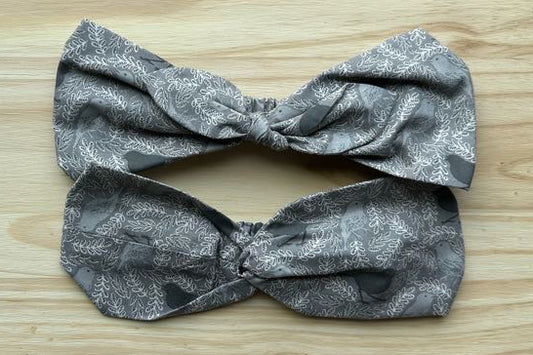Gray Bird Print Headband