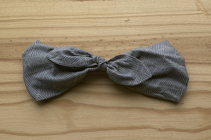 Gray and Blue Print Headband