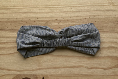 Gray and Blue Print Headband