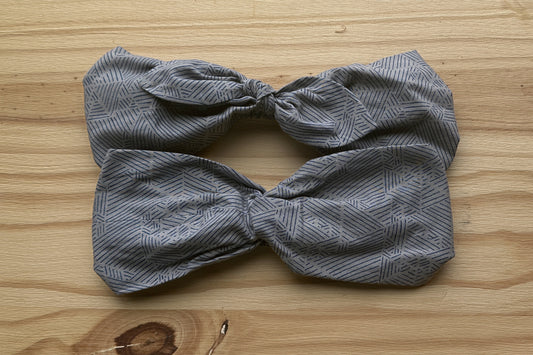 Gray and Blue Print Headband
