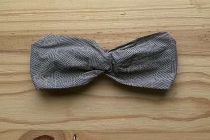 Gray and Blue Print Headband