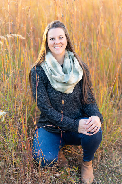 Green Plaid Flannel Infinity Scarf